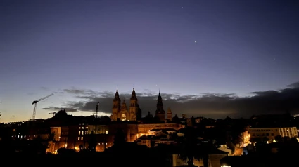 Imagen nocturna de Santiago de Compostela