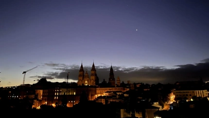 Imagen nocturna de Santiago de Compostela