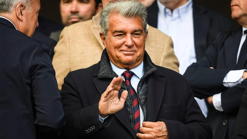 Joan Laporta en el partido del Barcelona Celta