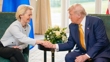 El presidente de Estados Unidos, Donald Trump, y la presidenta de la Comisión Europea