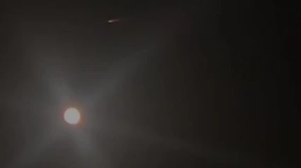 La reentrada del satélite visto desde la playa de Sueca