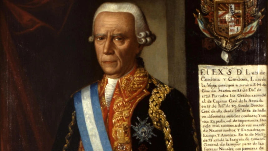 Imagen del almirante de la Real Armada Española y protagonista de la gesta