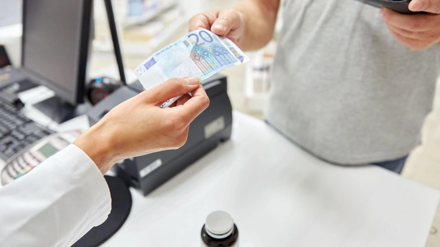 Pagando en una farmacia