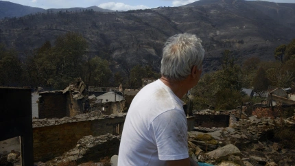 Vista incendio San Vicente de Leira