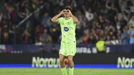 Pedri hace su celebración particular