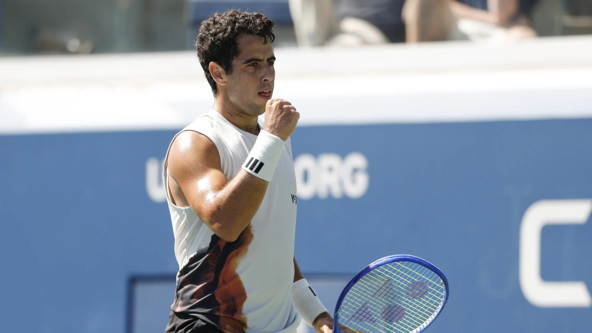 Jaume Munar celebra un punto en el US Open