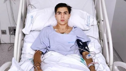 Bruno Aloi, en el hospital de Móstoles tras la operación a la que ha sido sometido