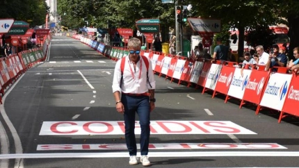 Óscar Pereiro, en la meta de Bilbao de la edición de La Vuelta