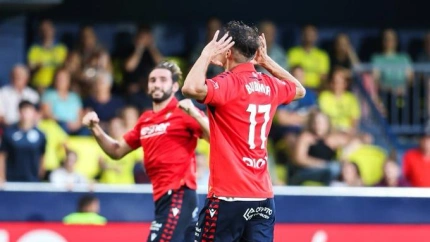 Budimir celebra su gol durante el Villarreal-Osasuna