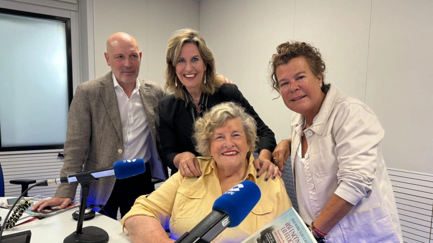 Cristina con Pedro Martínez, Carmen Candela y Ingeborg Schlichting