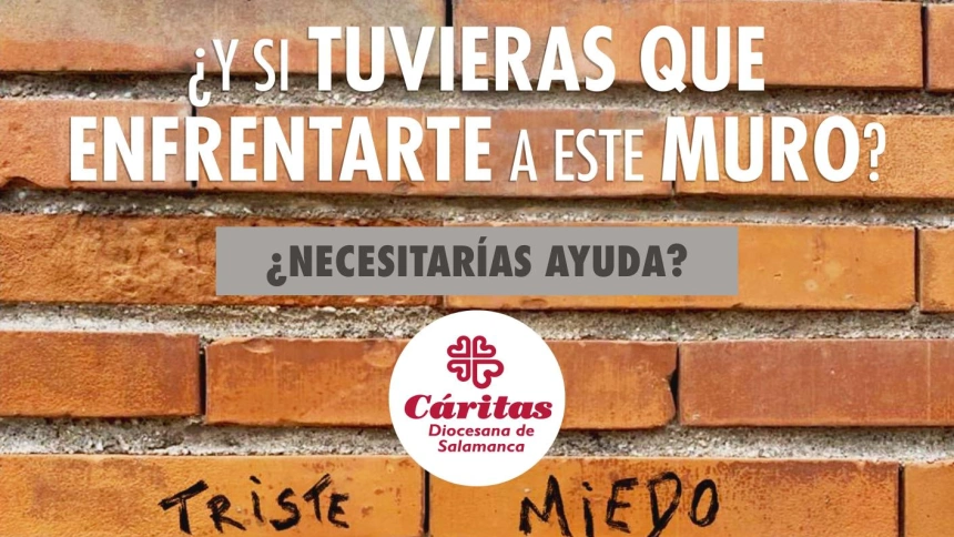 Cartel muro voluntariado Cáritas