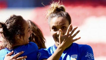 La madrileña "Yiyi" celebrando uno de los dos goles marcados ante el DUX Logroño