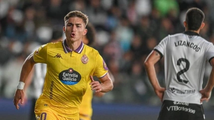 Chuki celebra el gol del Valladolid (LaLiga)