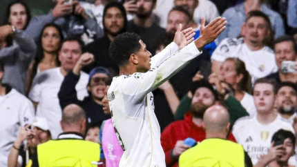 Bellingham (Real Madrid) celebrando su gol contra la Juventus