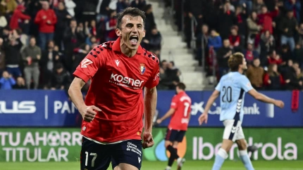 Budimir celebra el gol de Osasuna al Celta