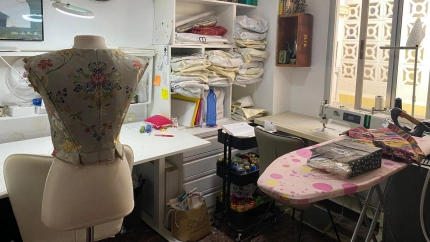 El taller improvisado de Bárbara