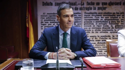 El presidente del Gobierno, Pedro Sánchez, momentos antes de su comparecencia ante la comisión de investigación del caso Koldo