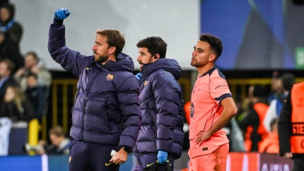 Eric García se rompió la nariz tras un choque con un delantero del Brujas