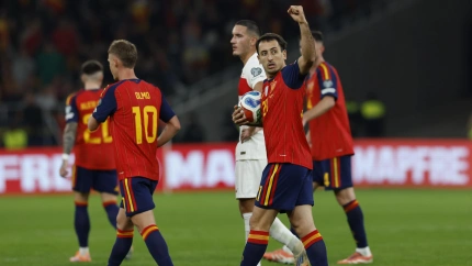 Oyarzabal celebra su gol, en el España - Turquía