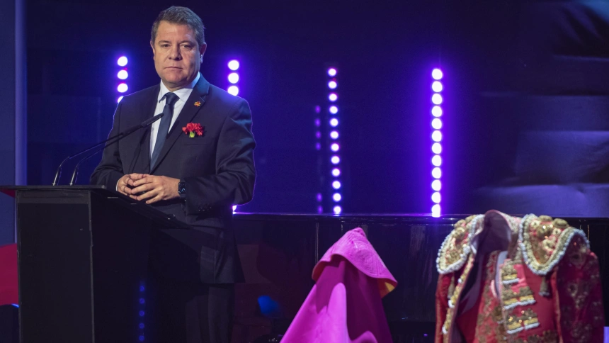 Emiliano García-Page, durante un acto taurino