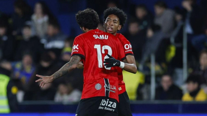 Samu Costa celebra su gol en el Villarreal-Mallorca