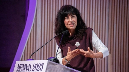 La ministra de Igualdad, Ana Redondo, durante la gala de entrega de los Reconocimientos Meninas 2025 contra la Violencia de Género