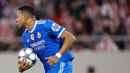 Mbappé celebra el primer gol del Real Madrid al Olympiacos (@RealMadrid)