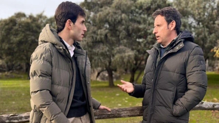 Samuel Navalón junto a su nuevo apoderado, Manuel Amador