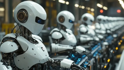 Robots humanoides trabajando en China