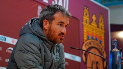 Rubén Domínguez, en la sala de prensa de Pasarón