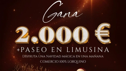 Cartel del sorteo en los comercios de Lorca en el que podrás ganar 2000 euros