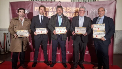 Varios de los premiados este miércoles en la Sala Bienvenida de Las Ventas