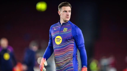 December 13, 2025, Barcelona, Spain, Spain: Marc-Andre TER STEGEN of Barcelona during the LaLiga match between FC Barcelona and CA Osasuna at Spotify Camp Nou Stadium on December 13, 2025 in Barcelona, Spain. (Credit Image: ©  Matthieu Mirville/ZUMA Press Wire)