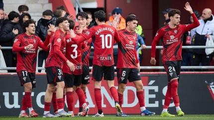 El Mirandés jugaba su primer partido en casa desde junio tras el exilio de Vitoria.