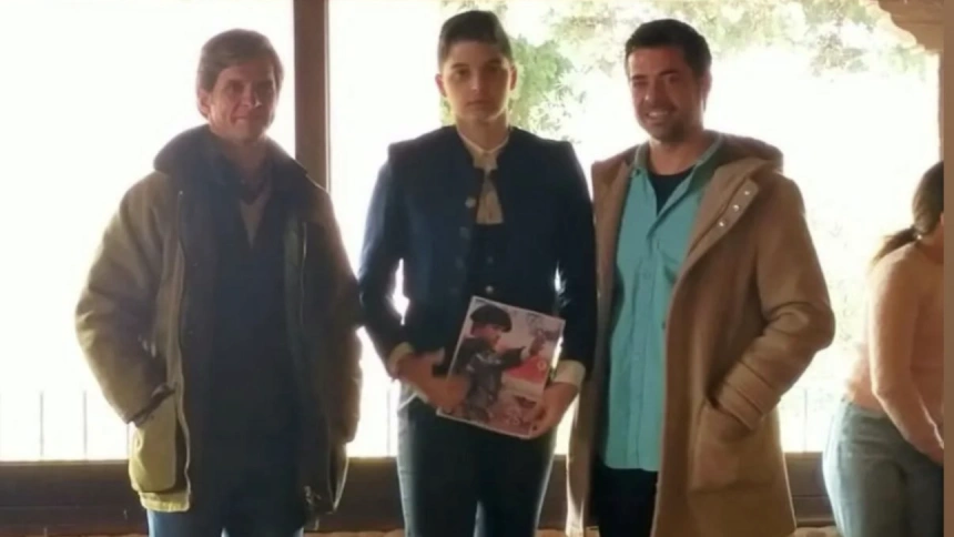 Nicolás Cubero, junto a El Juli e Ignacio López Escobar