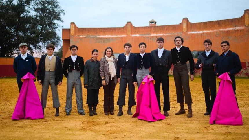 Imagen del tentadero celebrado en la ganadería de Chamaco