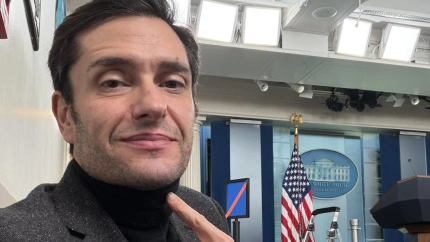 David Alandete en la Sala de Prensa de la Casa Blanca