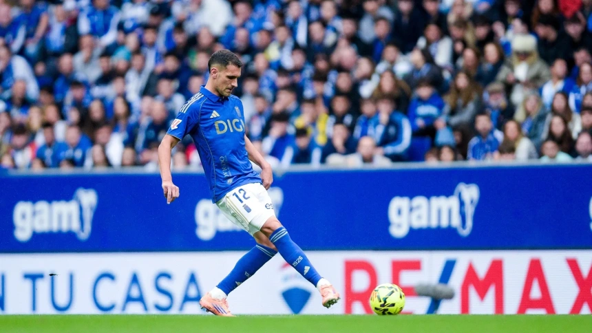 Dani Calvo, durante un partido en el Tartiere