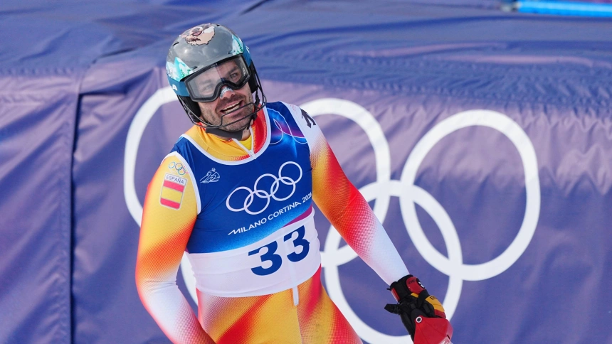 Quim Salarich tras completar el eslalon en Cortina