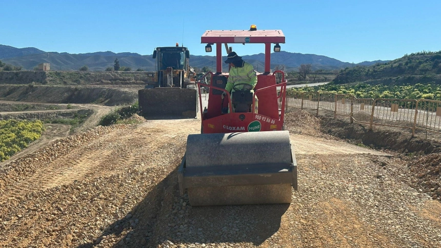 Imagen de las obras que se están ejecutando en la pedanía lorquina de Marchena