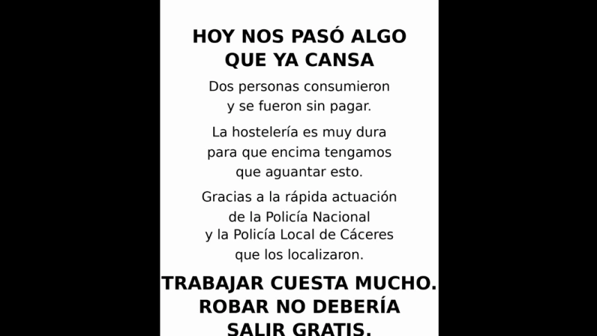 “Detrás de cada plato hay muchas horas de trabajo”: el dueño de una hamburguesería de Cáceres denuncia un “simpa”
