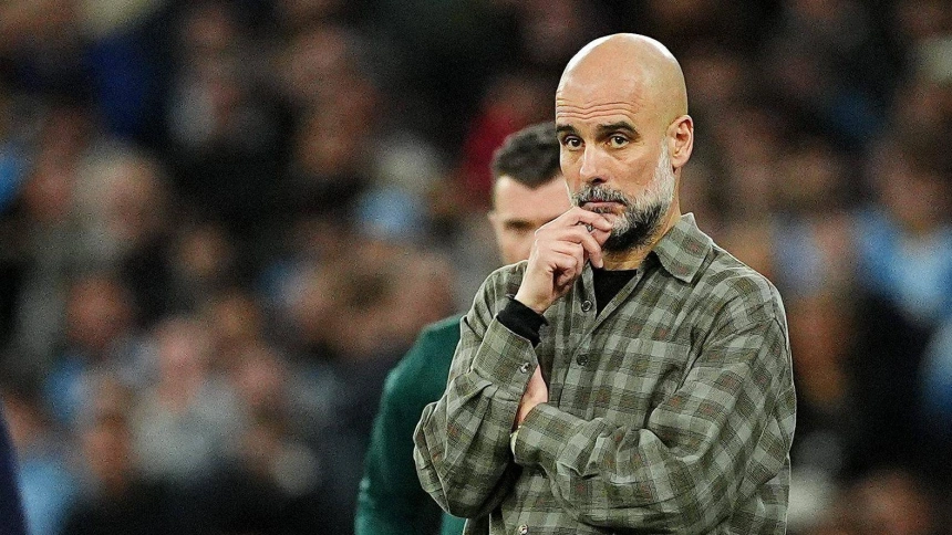Guardiola, en el Manchester City - Real Madrid