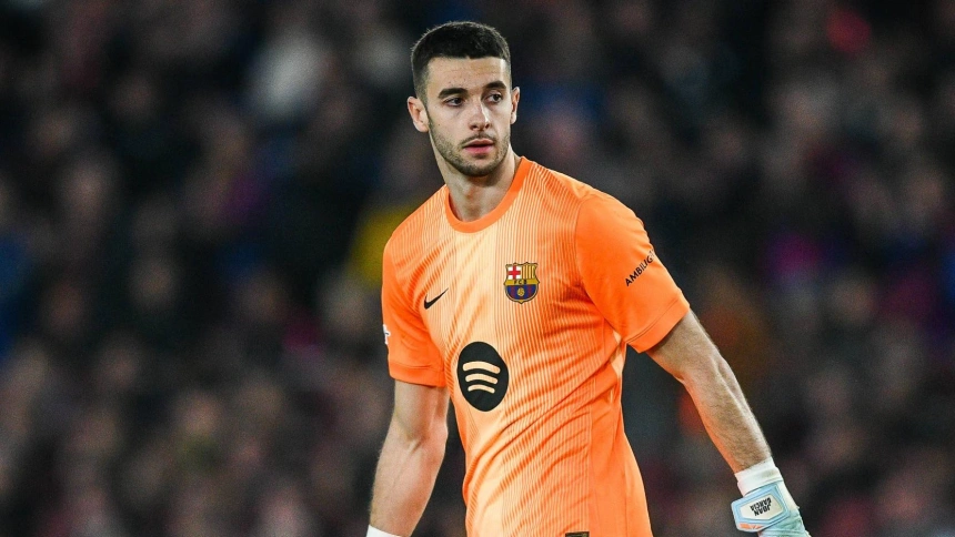 Joan García durante el Barcelona - Newcastle de la Champions League