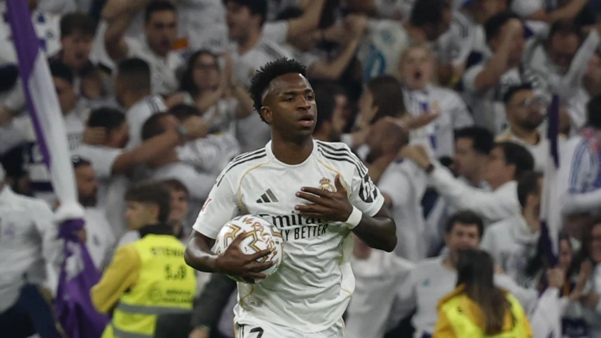 Vinicius celebrando uno de sus goles contra el Atlético