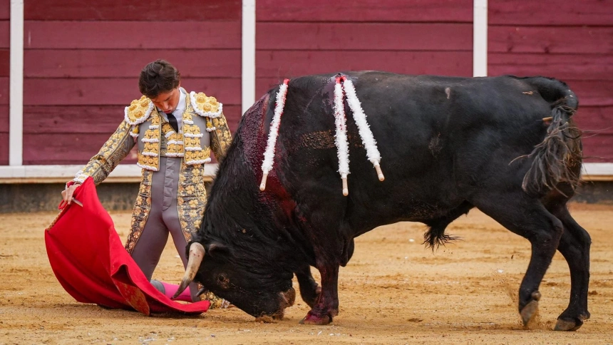 Andrés Roca Rey durante su actuación este sábado en Brihuega
