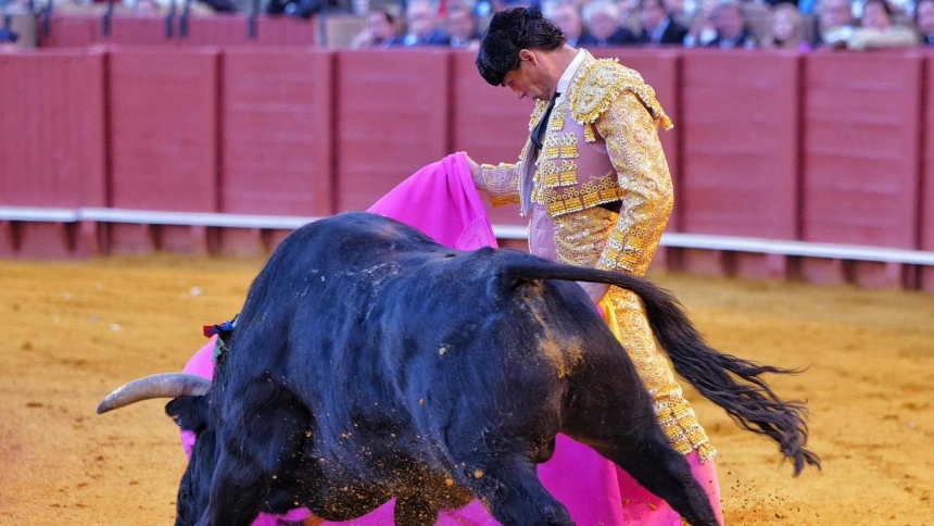 Pablo Aguado, a la verónica este viernes en Sevilla