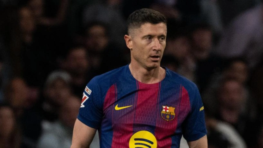 Lewandoski en el partido contra el Atlético