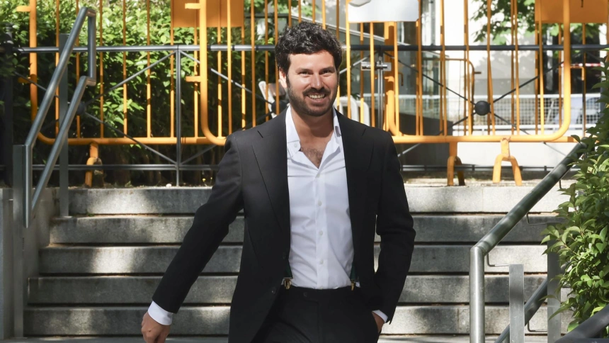 Guillermo Bárcenas, hijo del extesorero del PP Luis Bárcenas, tras salir este lunes de la Audiencia Nacional