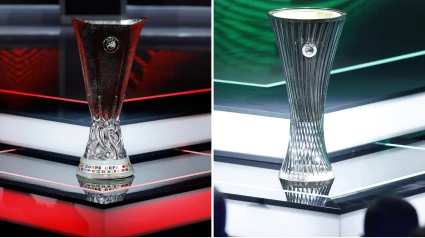 Trofeo de Europa League y de Conference League.