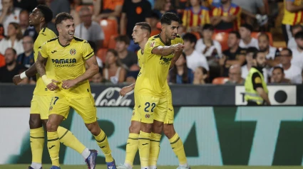 Ayoze celebra su gol ante el Valencia.